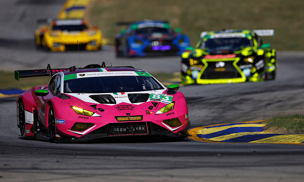 SRO GT race cars on track at Road Atlanta with Racing Radios Team Support