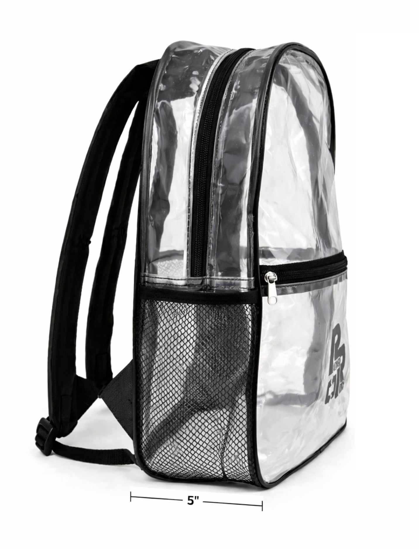 Racing Radios Stadium Clear Fan Backpack Side View - Dimensions